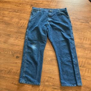 Wrangler Jeans Denim Pants Size 38x29 Cargo Carpenter Blue Men’s